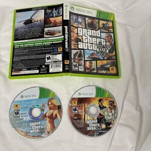 Grand Theft Auto 5 Case & Game Discs Only Tested & Working Xbox 360